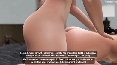 'Tied up and dominated by her shemale wife, a young submissive girl is brought to the edge of ecstasy.'