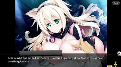 "Busty Lady Bardess Cecilia Plays Taimanin RPGX in English"