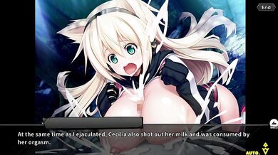 "Busty Lady Bardess Cecilia Plays Taimanin RPGX in English"