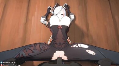 "Riding the Feline Queen's Cock Like a True Connoisseur: Missionary Style with Tits and Ass Action."