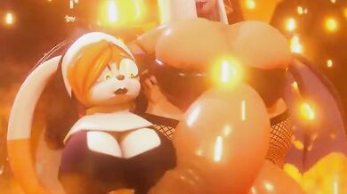 The hellishly delicious Vanilla, ridden by the mighty dinopony, is about to get wild and wet!