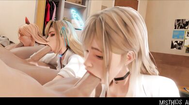 'Marin, Asuna and Power Blowjob [White] [Misthios Arc]'