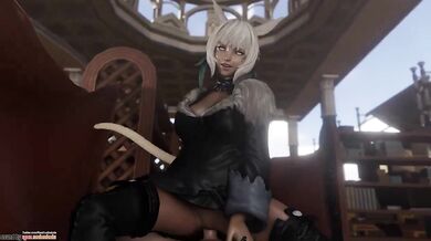 Watch Yshtola get down and dirty as she rides the cow like a pro!