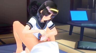 "【HMV】Schoolgirl Petting and Blowjob Lessons at the Library】"