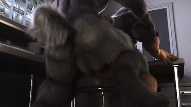 'Security officer gets fucked by Hans Richter in the office'