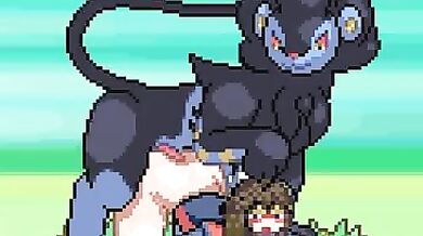 'A gigantic, shiny Luxray savoring a voluptuous ass.'