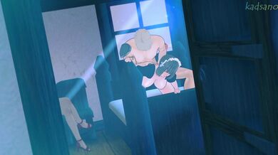 'Male servant pleasures ladies in the inn'