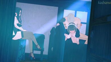 'Male servant pleasures ladies in the inn'