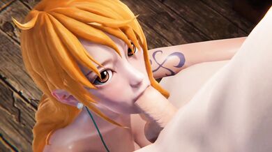 "The Sexy Maiden Nami Gives Head on a Ship's Deck, Beneath the Starry Sky."