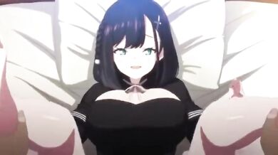 'Sexual adventuress gets ravaged by two horny studs, filled with creamy goodness.'