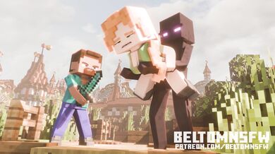 Steve embarks on an adventure with Enderman, where they explore the depths of their sexual desires and fulfill each other's fantasies.