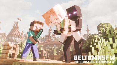 Steve embarks on an adventure with Enderman, where they explore the depths of their sexual desires and fulfill each other's fantasies.