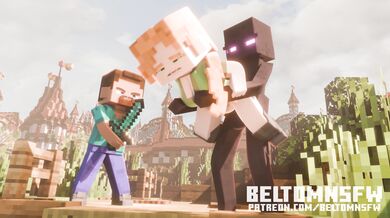 Steve embarks on an adventure with Enderman, where they explore the depths of their sexual desires and fulfill each other's fantasies.