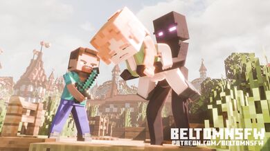 Steve embarks on an adventure with Enderman, where they explore the depths of their sexual desires and fulfill each other's fantasies.