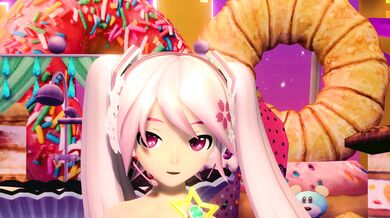 Miku, the nude dancer, laughs out loud in LoL as she dances.