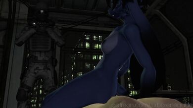 'Humanized Bitch Rides Huge Cock While Dominatrix Teases and Torments Him.'