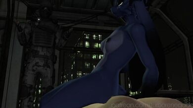 'Humanized Bitch Rides Huge Cock While Dominatrix Teases and Torments Him.'