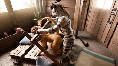 Matt Lion and Zebra's passionate love making in slow motion!