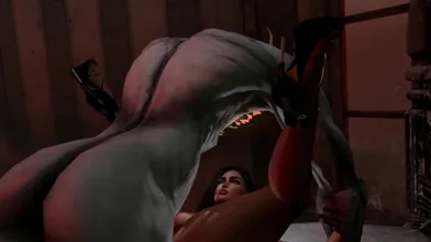 "Ass-fucking at its finest, with two girls getting their tight pussies pounded by massive dildos while riding a giant cock! Welcome to Cervixbusters!"