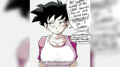 Videl receives oral pleasure while submissive partners enjoy Spanish language pornographic videos.