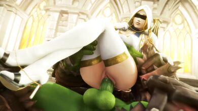 "Luscious Luna on top of a towering Orc cock in 4K ultra-high definition"