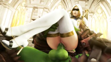 "Luscious Luna on top of a towering Orc cock in 4K ultra-high definition"