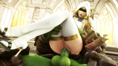"Luscious Luna on top of a towering Orc cock in 4K ultra-high definition"