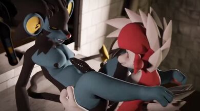 "Dominating the Den with their Dicks: A Wolf and a Luxray Show Off their Supernatural Sizes in a Night of Passionate Pleasure"