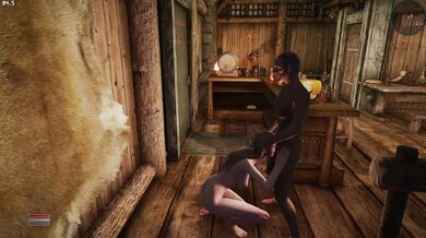 The Elderly Fisherman and His Pet Dog in Skyrim Conspire for a Secret Plot or Skyrim's Old Fisherman and his Pup Join Hands in a Secret Scheme