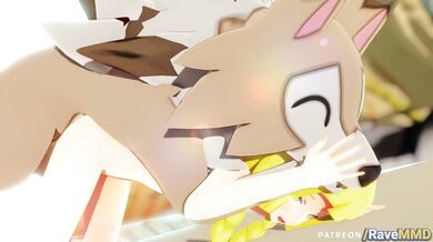 '"Lillie, The Sexy Lycanroc, and Rave MMD"