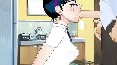 The erotic delight of a deep throat blowjob followed by a swallow.