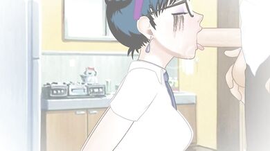 The erotic delight of a deep throat blowjob followed by a swallow.