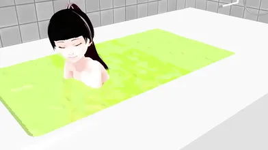 "Sexy Cocoa finds herself soaking in a hot bath, and decides to take off her cute anime outfit for some fun."