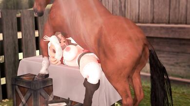 "Sexy Stallion Service - ValkyreVi and Hero's Horse Get Down in the Stables!"