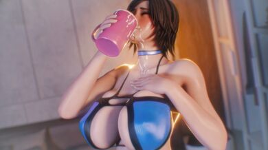'Asuka's Cum Drinking Session with Bouquetman - No Wasting Milk!'