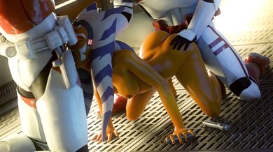 Watch as the fiery Ahsoka Tano entices the soldiers with her seductive moves in this Timpossible production.