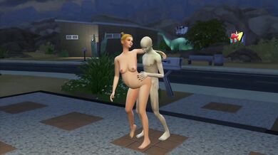 'A stinky alien humps a pregnant lady from behind in a steamy encounter'