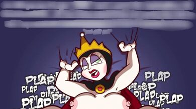 'Cumming for Evil Queen Grimhilde, she monologues as she gets pounded by a comic book hero in an erotic hentai porn video.'