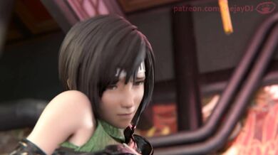 The Scarlet Shows Yuffie Her Latest Weapon in FFvii REMAKE.