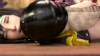 The Scarlet Shows Yuffie Her Latest Weapon in FFvii REMAKE.