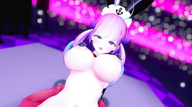 Watch this sexy maid, Aqutan, as she performs her live show in an inverted bunnysuit!