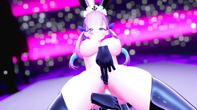 Watch this sexy maid, Aqutan, as she performs her live show in an inverted bunnysuit!