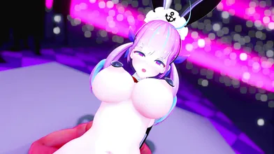 Watch this sexy maid, Aqutan, as she performs her live show in an inverted bunnysuit!