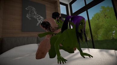 "The Goblin's Lustful Fun with the Virgin Maiden!"