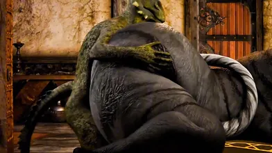 "The Lizard Queen and her Kitty Companion: A Tale of Reptilian Love"