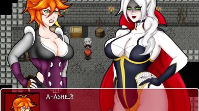 "Ashe Seduces the Vampire Hunter in Red Velvet Lingerie"