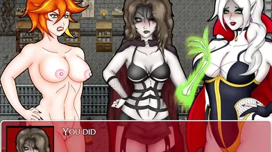 "Ashe Seduces the Vampire Hunter in Red Velvet Lingerie"