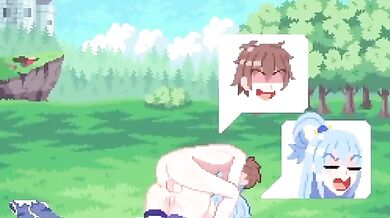 "Lustful Aqua and Kazuma: The Erotic Encounter"