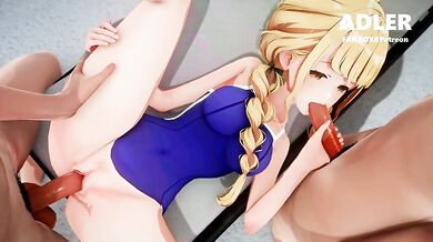 Watch as Adler Kotone Fujita fucks three girls at once in a wild group sex scene!