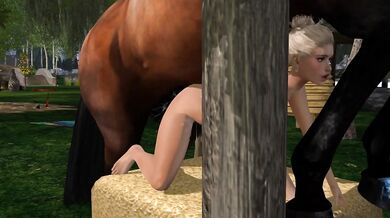 Watch as Amy, a young and naughty lady, enjoys the hard and thick cock of her stallion!